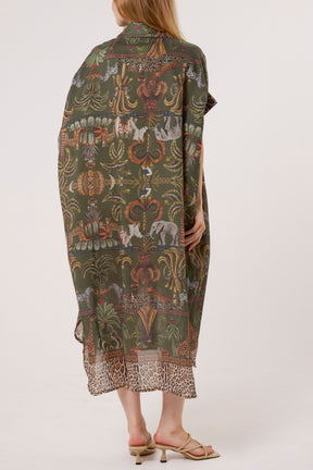 Jungle Collar Shirt Midi Dress