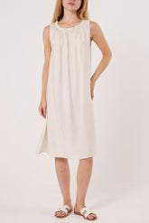 Frill Neck Detail Sleeveless Mini Dress