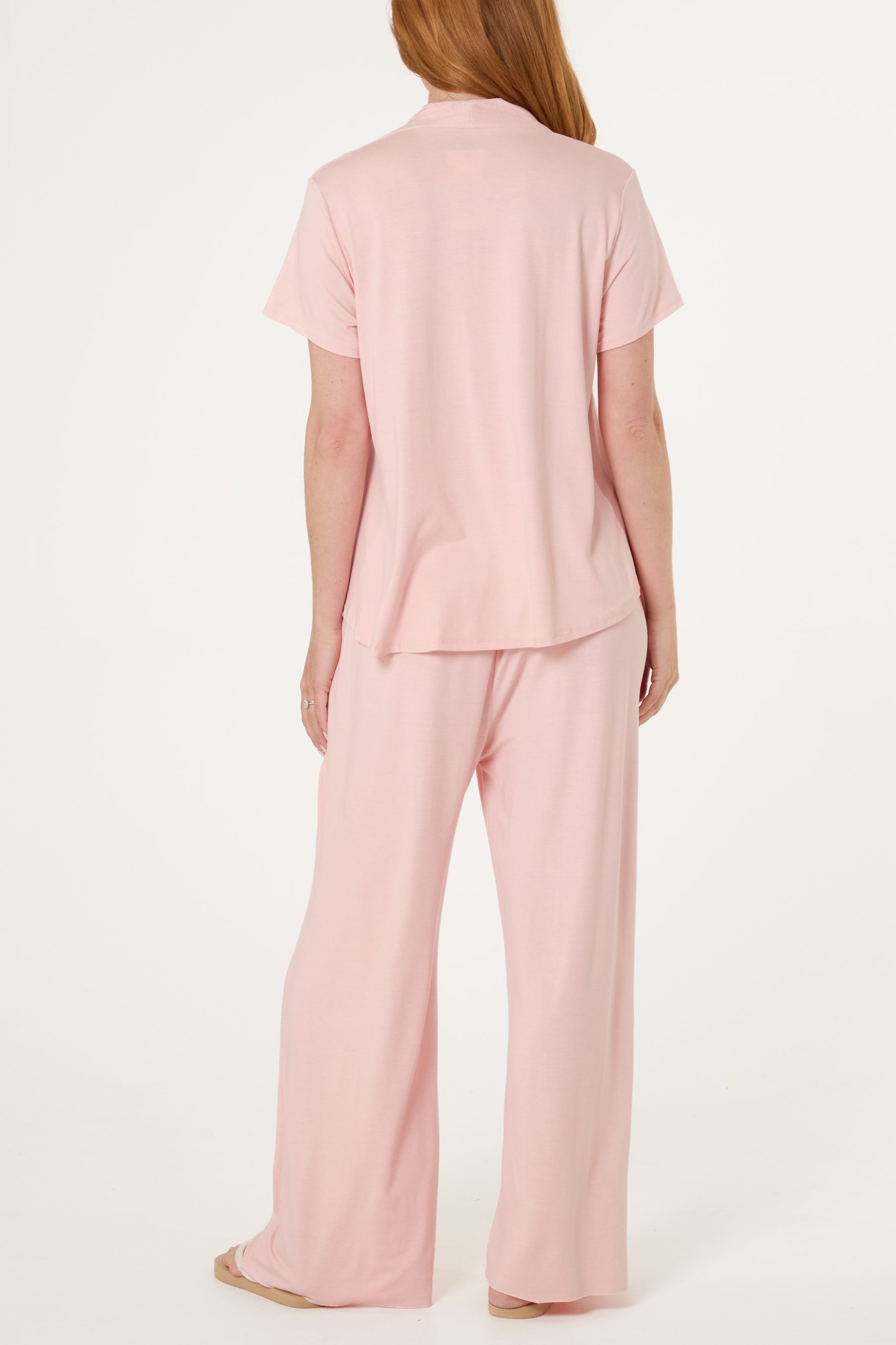 Jersey V-Neck Top & Trousers Set
