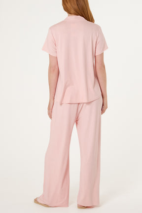 Jersey V-Neck Top & Trousers Set
