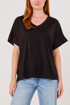 V-Neck Short Sleeve Jersey T-Shirt