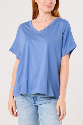 V-Neck Short Sleeve Jersey T-Shirt