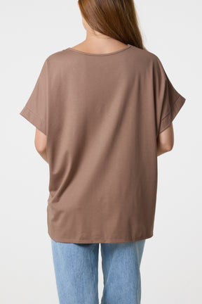 V-Neck Short Sleeve Jersey T-Shirt