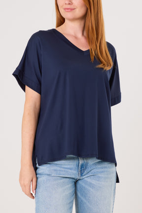 V-Neck Short Sleeve Jersey T-Shirt