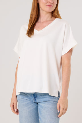 V-Neck Short Sleeve Jersey T-Shirt