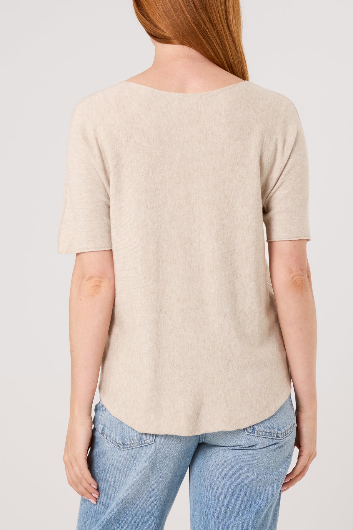 Raw Edge Short Sleeve Jumper