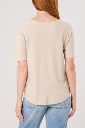 Raw Edge Short Sleeve Jumper