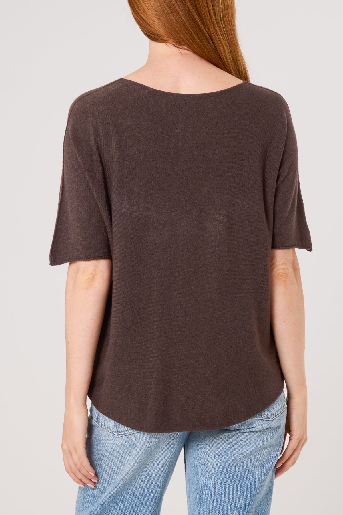Raw Edge Short Sleeve Jumper
