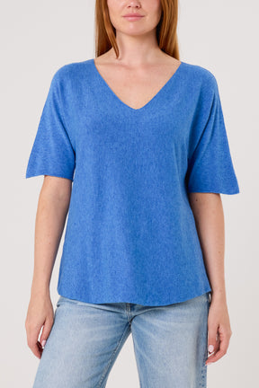 Raw Edge Short Sleeve Jumper