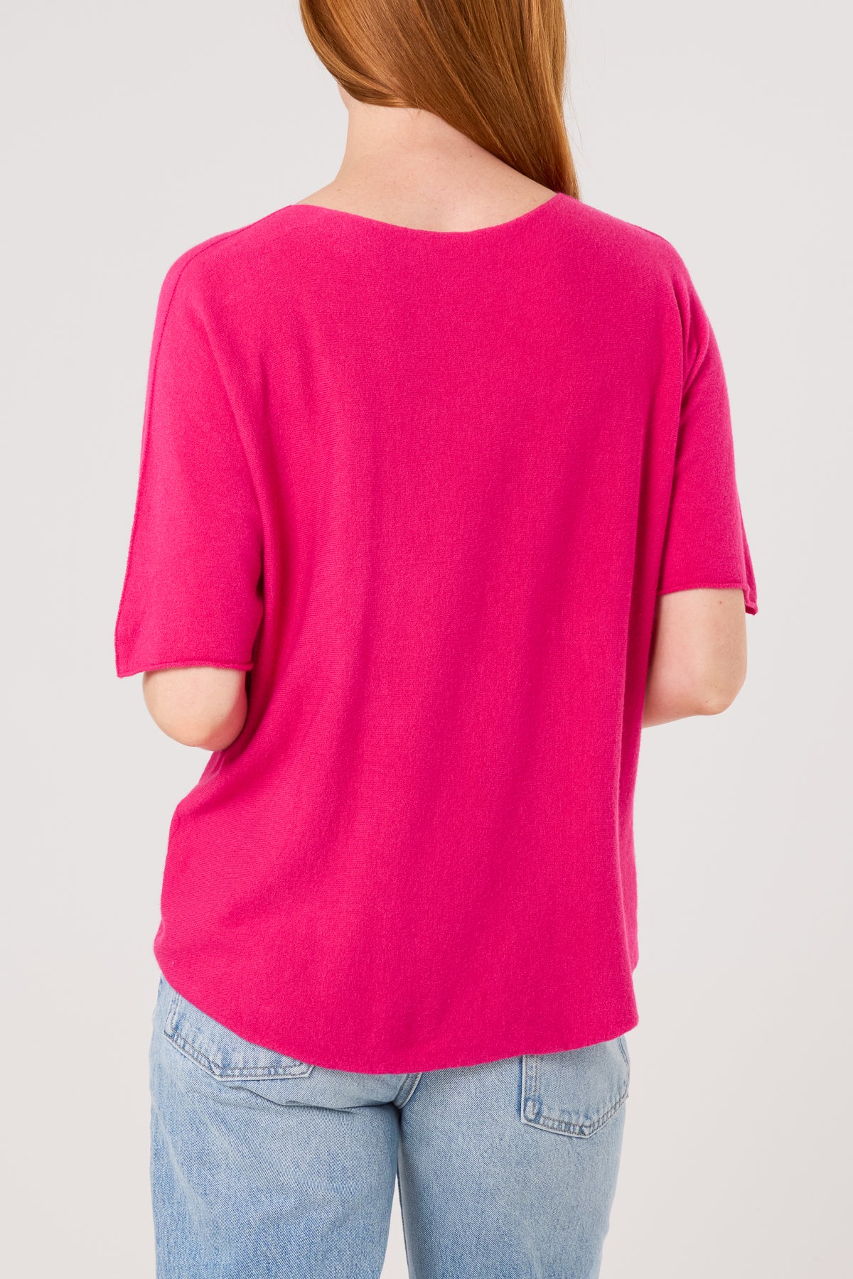 Raw Edge Short Sleeve Jumper