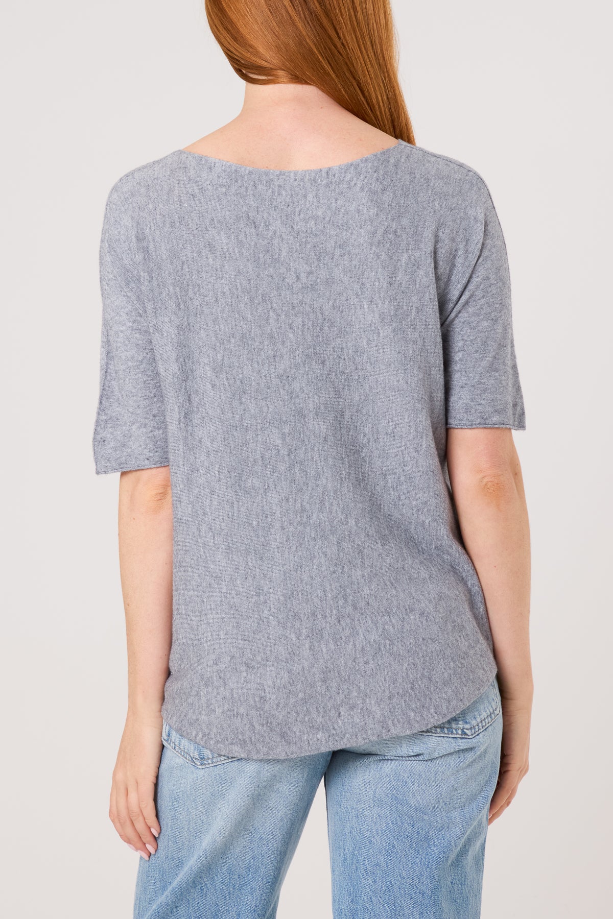 Raw Edge Short Sleeve Jumper