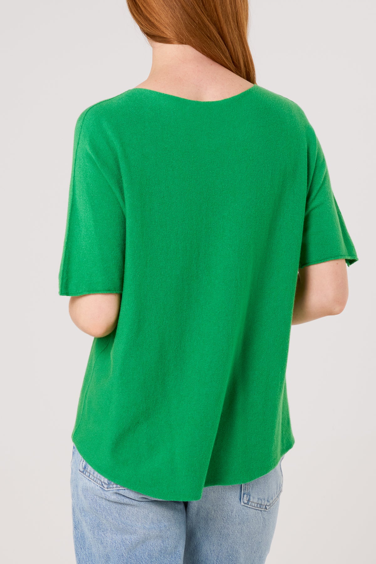 Raw Edge Short Sleeve Jumper