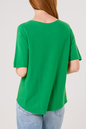 Raw Edge Short Sleeve Jumper