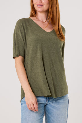 Raw Edge Short Sleeve Jumper
