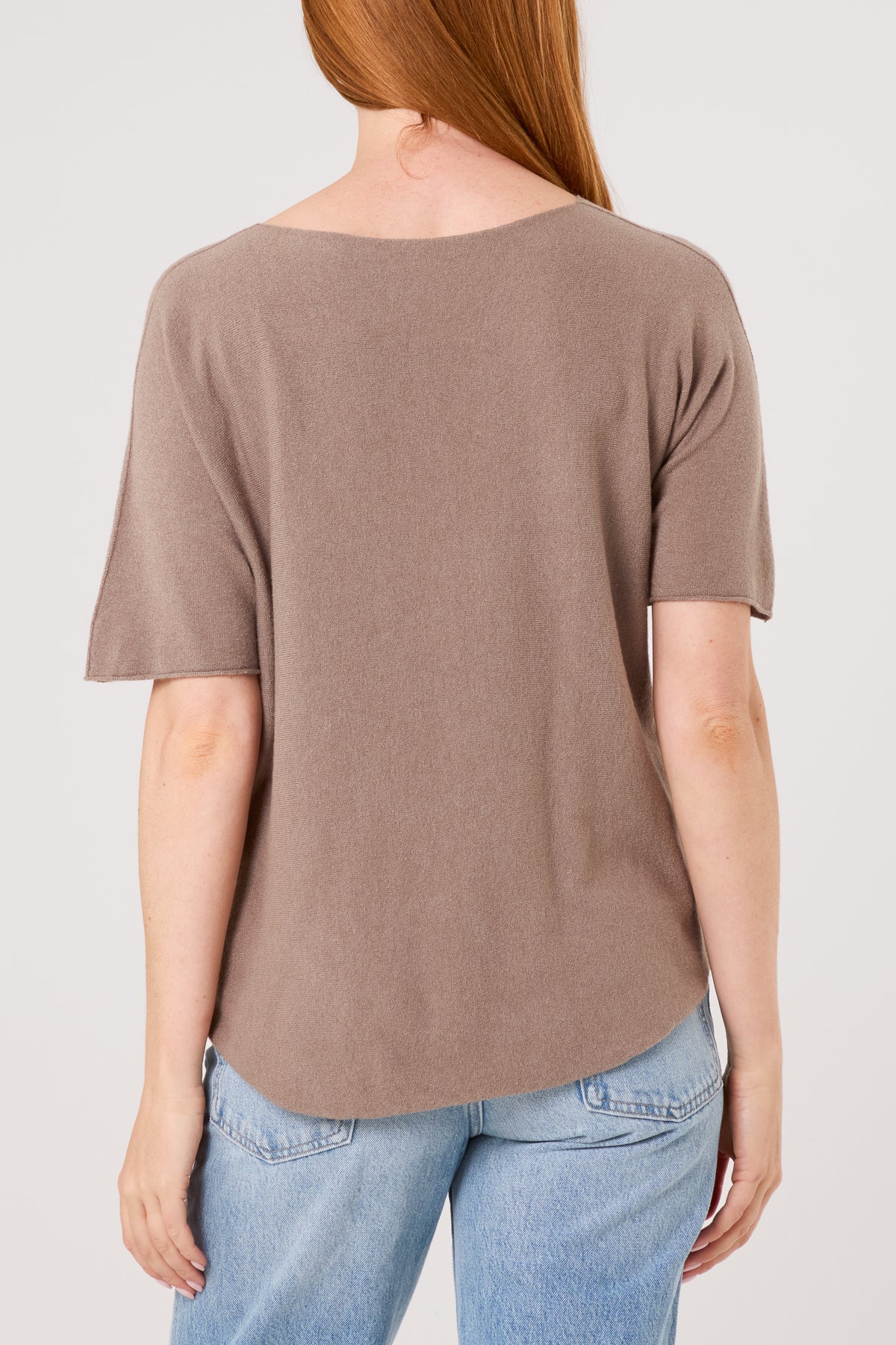 Raw Edge Short Sleeve Jumper