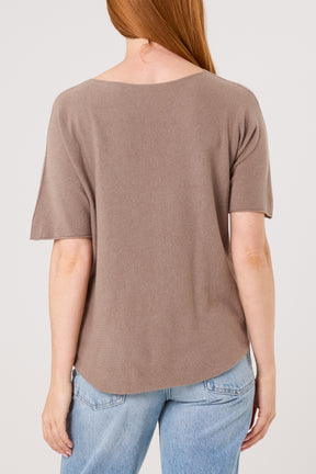 Raw Edge Short Sleeve Jumper