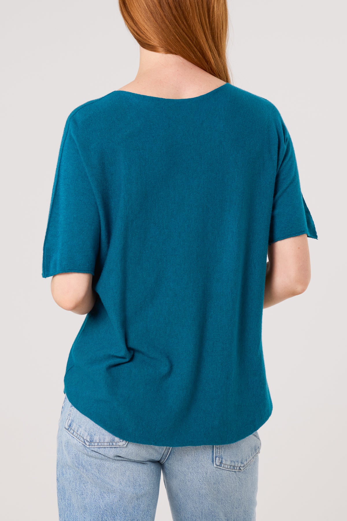 Raw Edge Short Sleeve Jumper