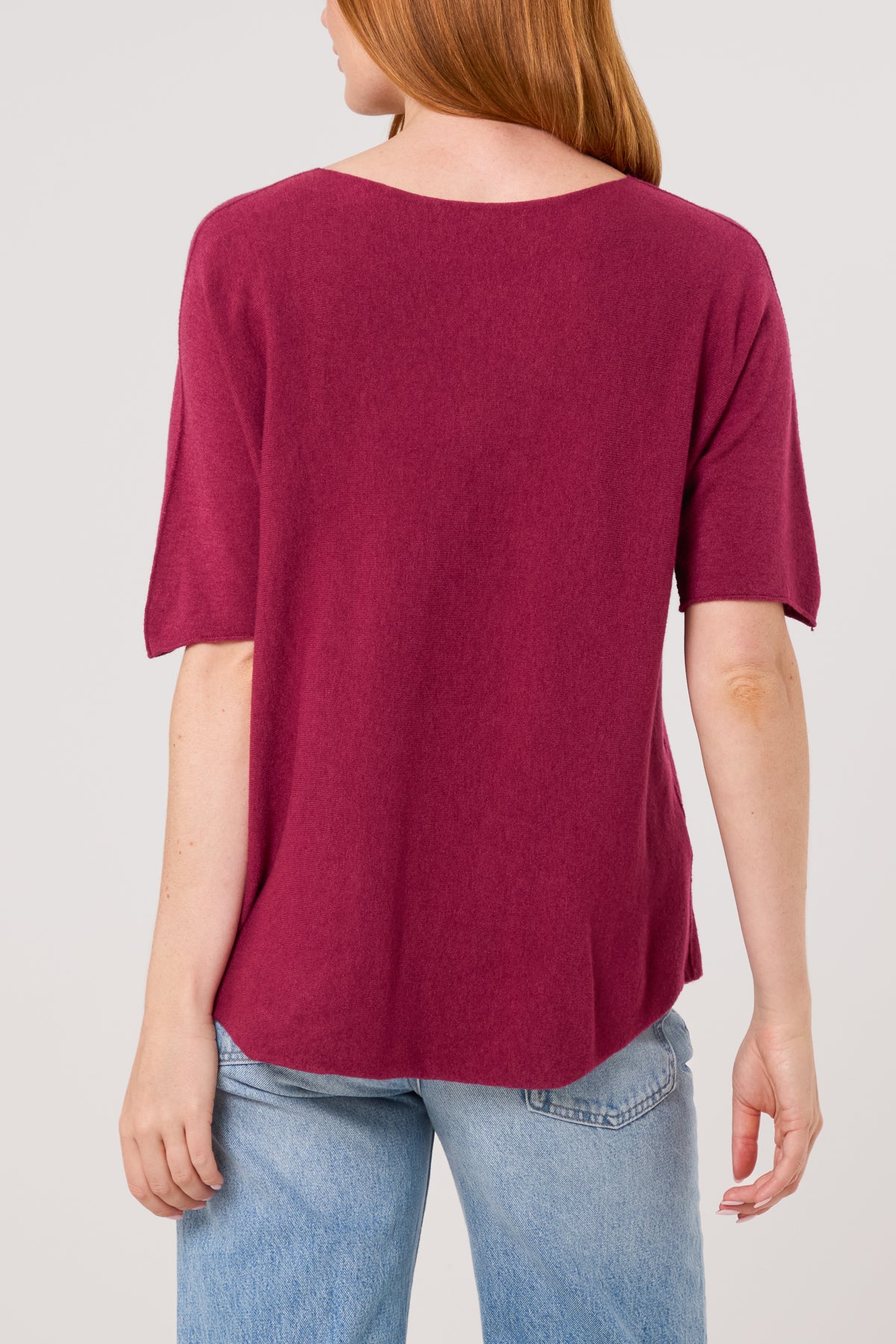 Raw Edge Short Sleeve Jumper