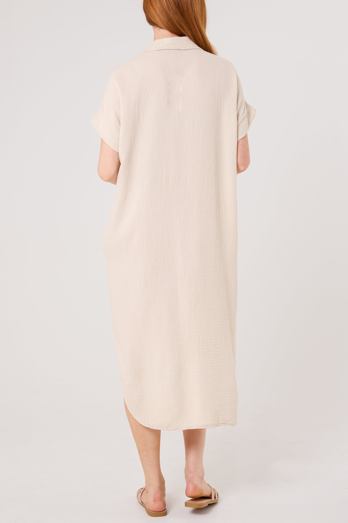 Neon Embroidery Cheesecloth Collar Dress