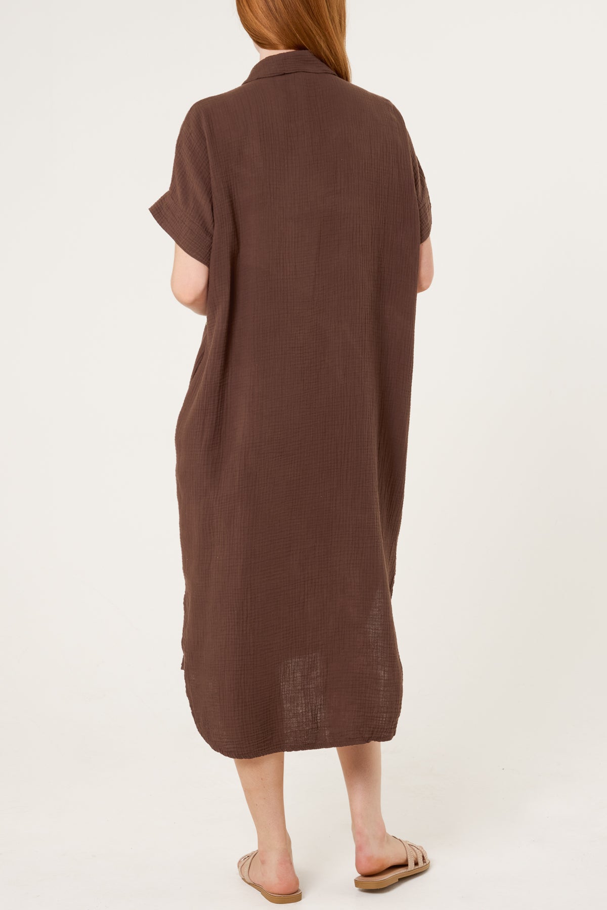 Neon Embroidery Cheesecloth Collar Dress