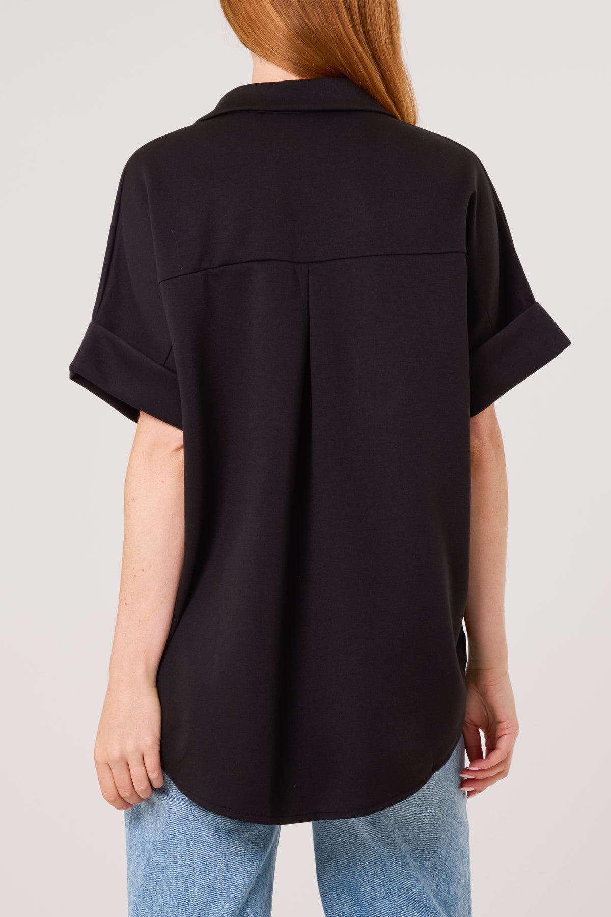 Gold Buttons Jersey Short Sleeve Shirt