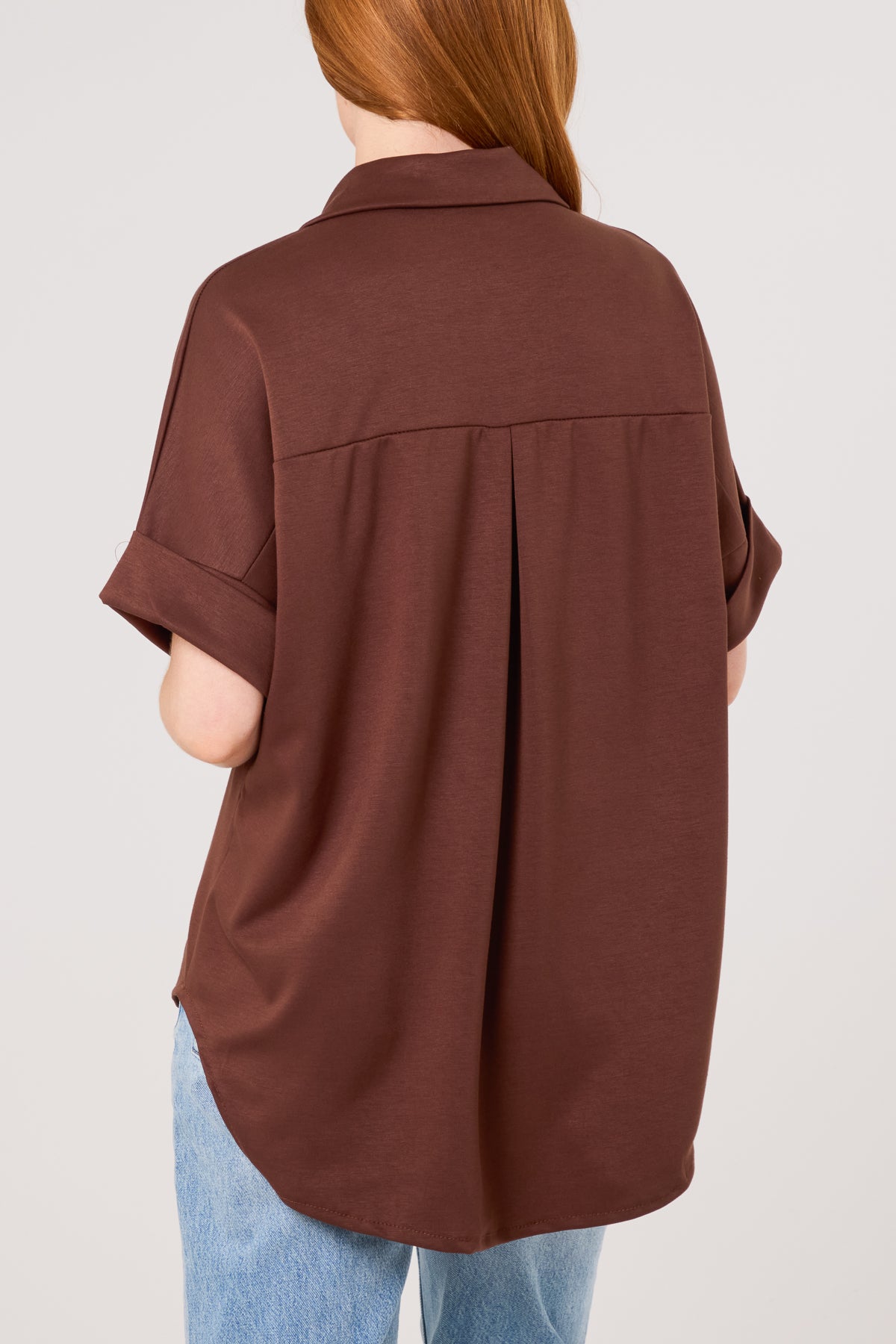 Gold Buttons Jersey Short Sleeve Shirt