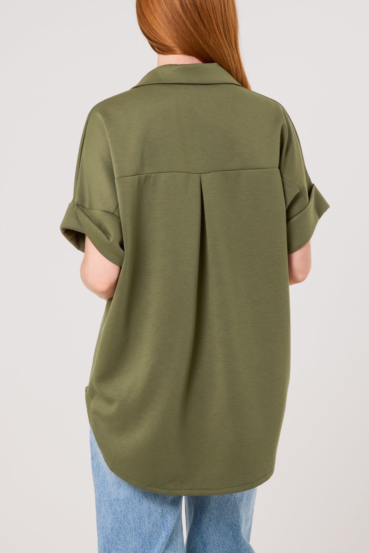 Gold Buttons Jersey Short Sleeve Shirt