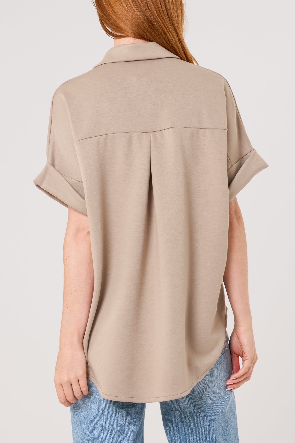 Gold Buttons Jersey Short Sleeve Shirt