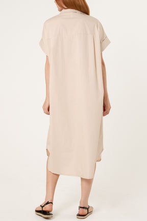 Star Buttons Poplin Shirt Dress