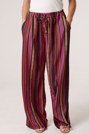 Aztec Print Wide Leg Trousers
