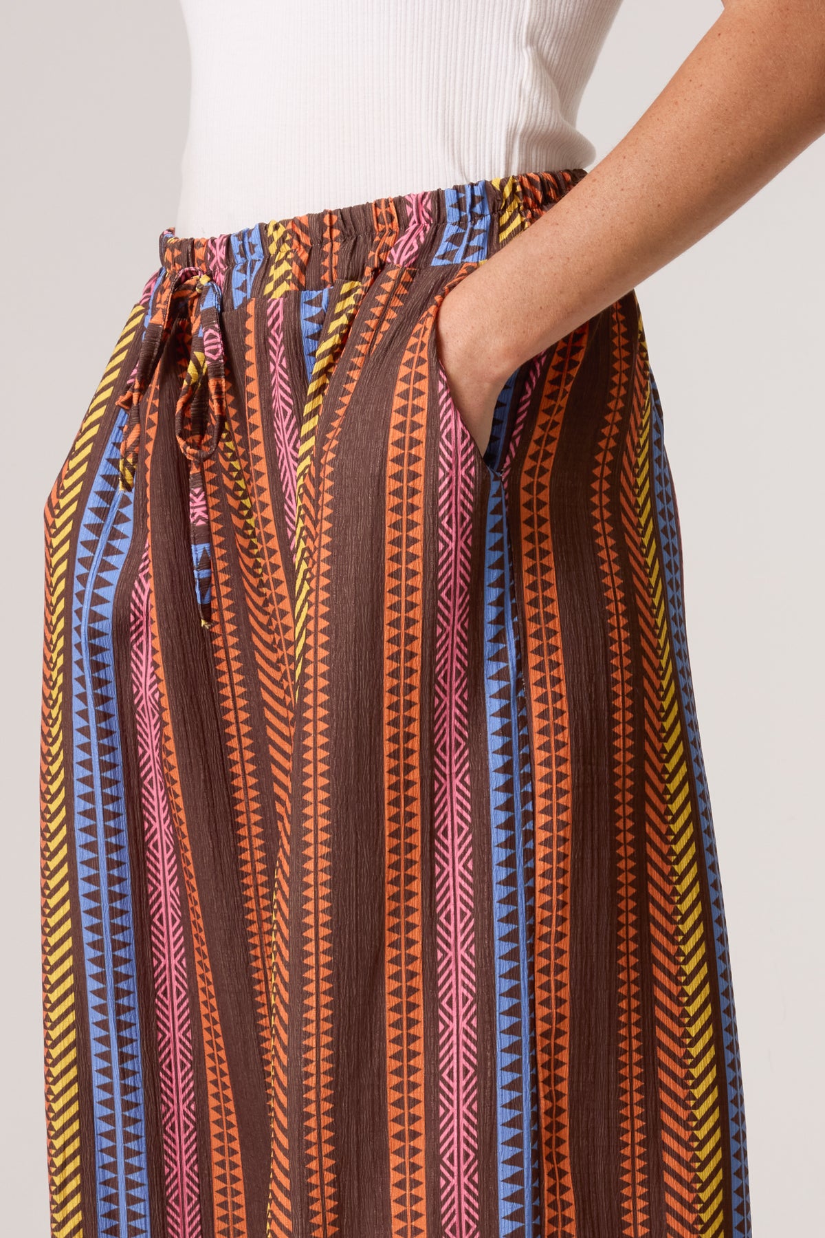 Aztec Print Wide Leg Trousers