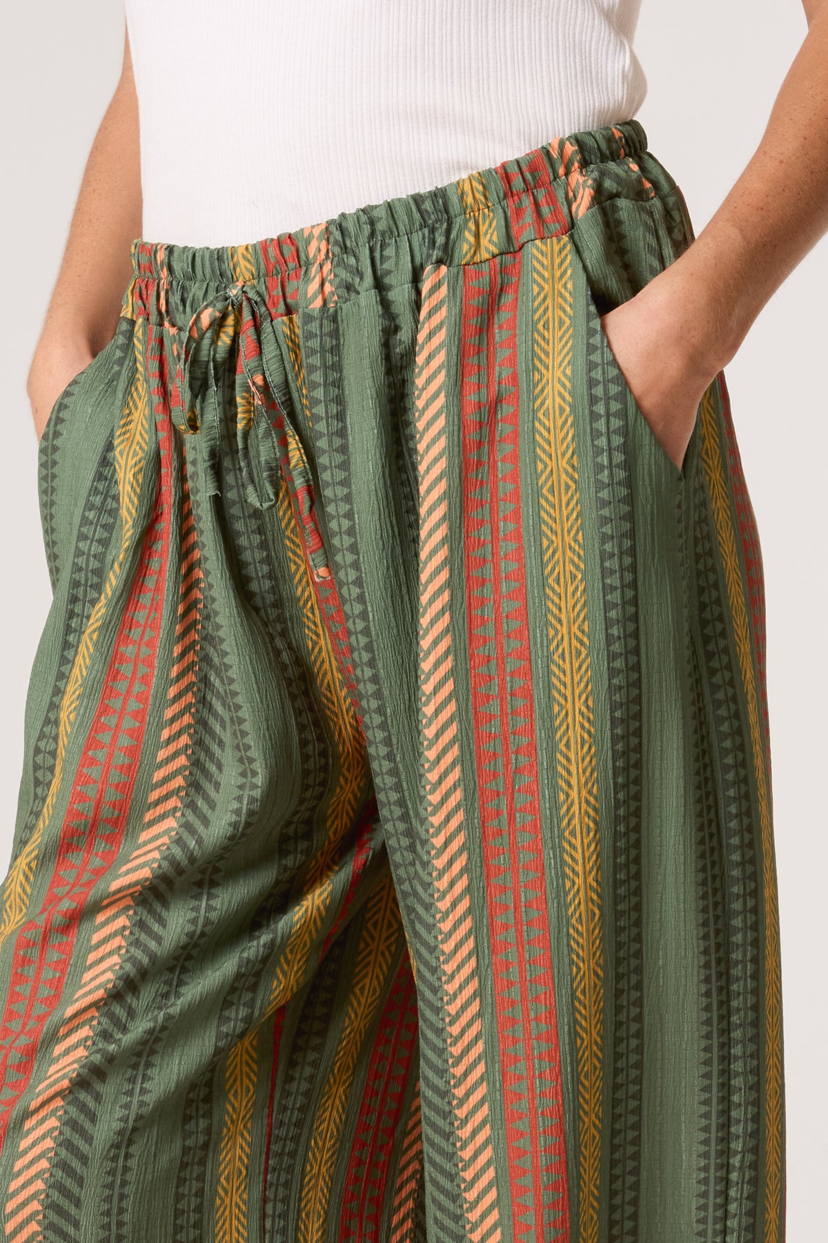 Aztec Print Wide Leg Trousers
