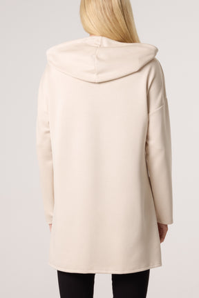 Hooded Soft Touch Asymmetric Sweatshirt