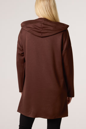 Hooded Soft Touch Asymmetric Sweatshirt