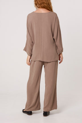 Buckle Detail Top & Trousers Set