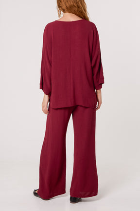 Buckle Detail Top & Trousers Set