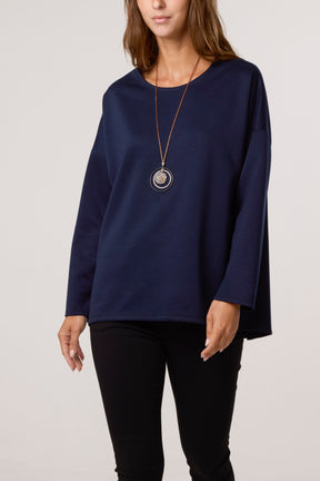 Necklace Soft Touch Plain Sweatshirt