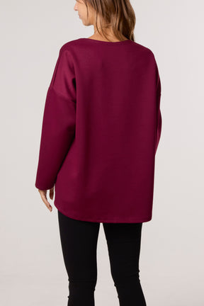 Necklace Soft Touch Plain Sweatshirt