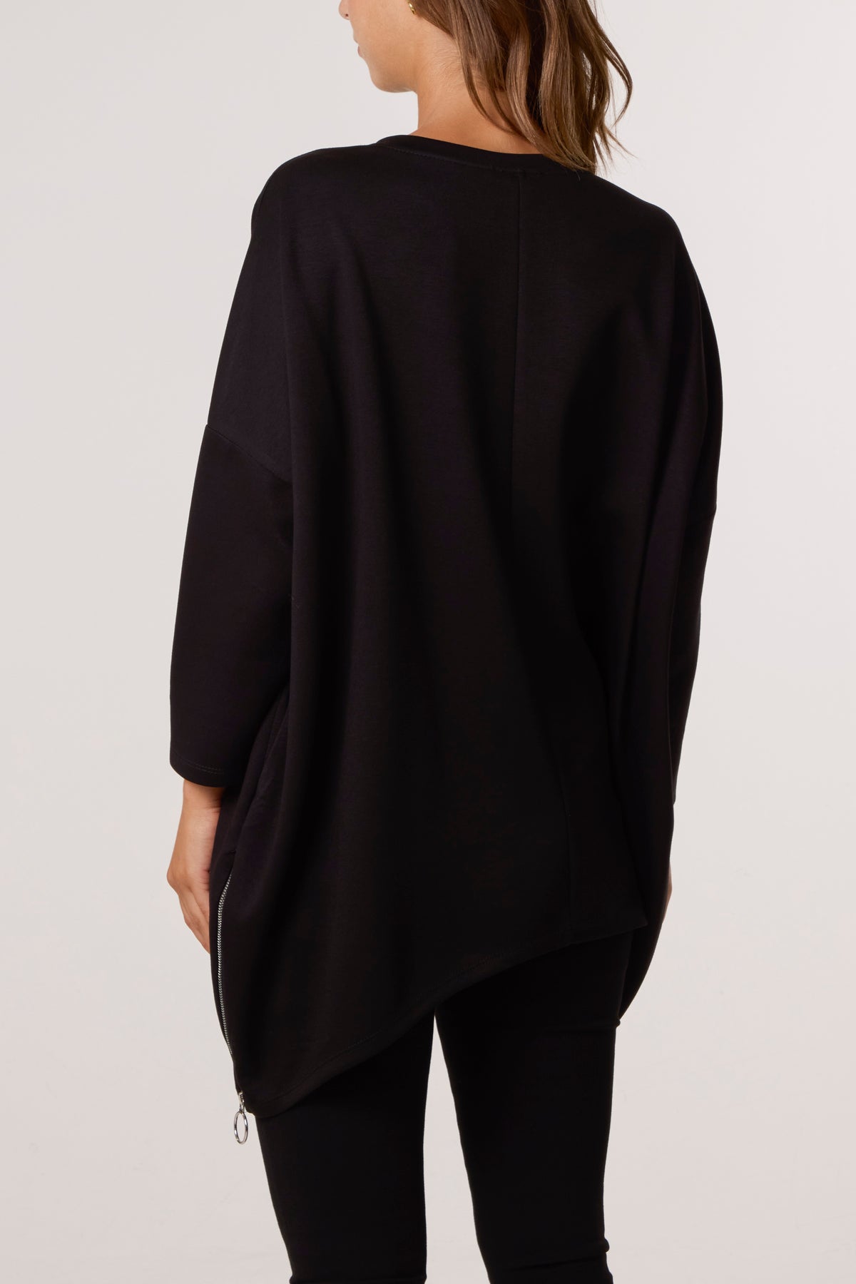 Soft Touch Side Zip Pockets Sweatshirt