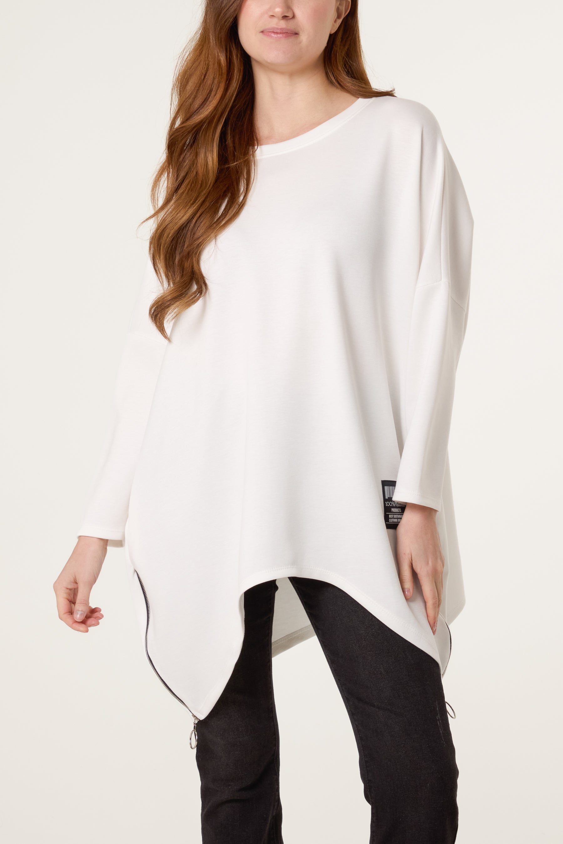 Soft Touch Side Zip Pockets Sweatshirt