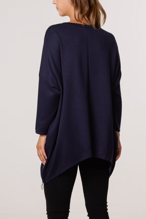 Soft Touch Side Zip Pockets Sweatshirt
