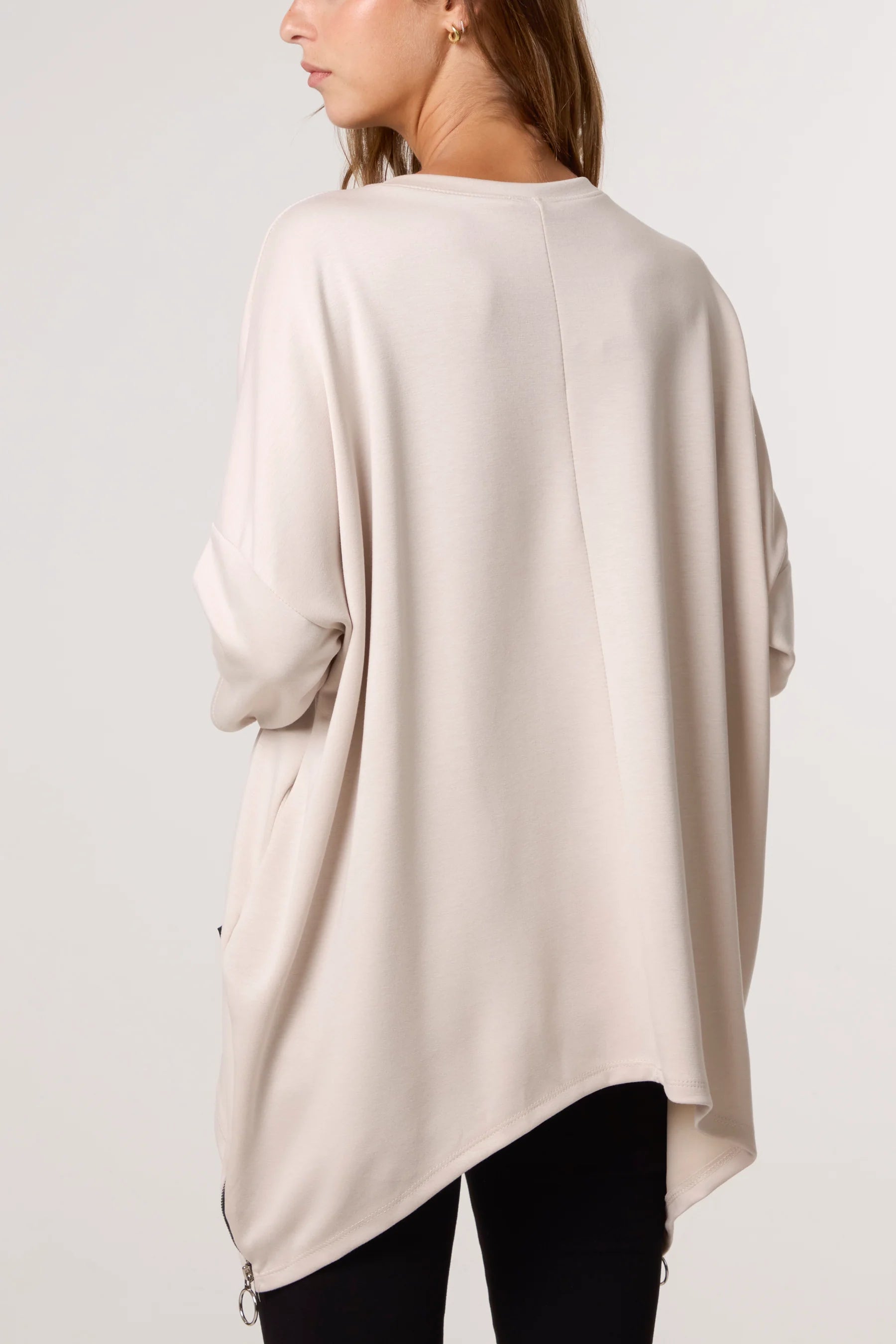 Soft Touch Side Zip Pockets Sweatshirt