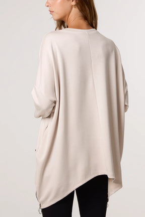 Soft Touch Side Zip Pockets Sweatshirt