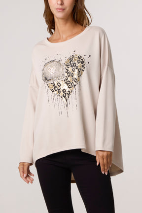 Foil Animal Heart Soft Touch Sweatshirt