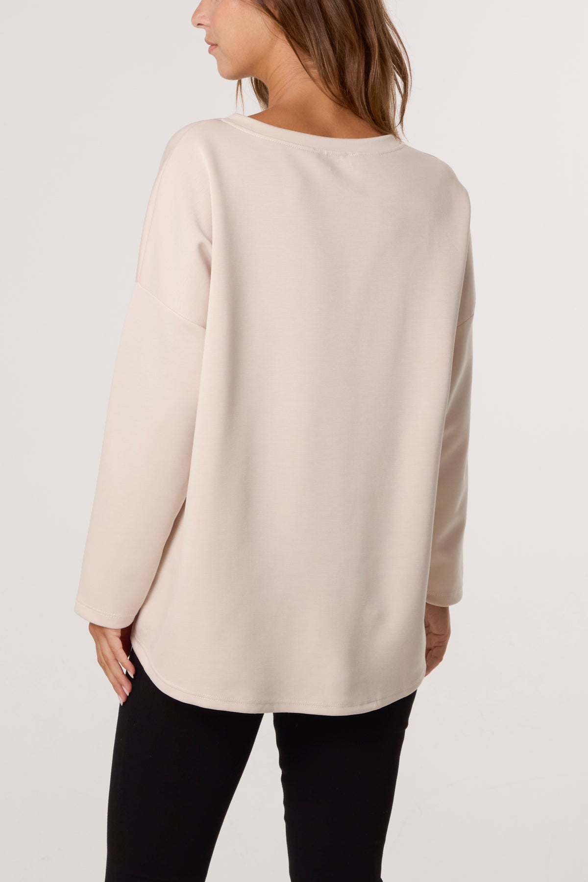 J'Adore Diamante Round Neck Sweat Top