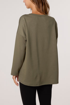 J'Adore Diamante Round Neck Sweat Top