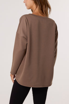 J'Adore Diamante Round Neck Sweat Top