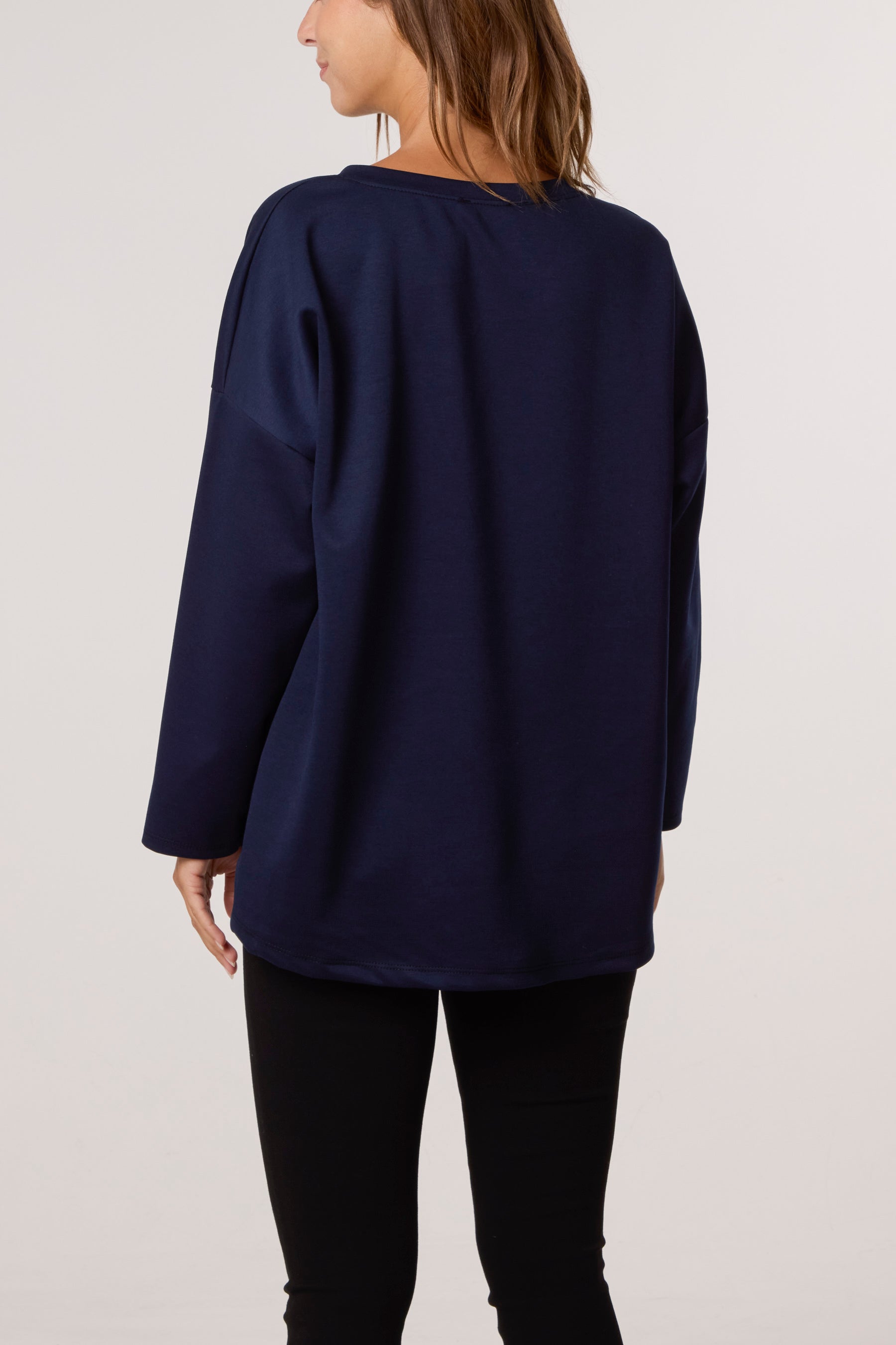 J'Adore Diamante Round Neck Sweat Top