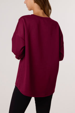 J'Adore Diamante Round Neck Sweat Top