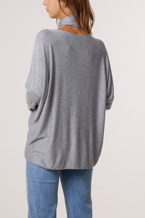 Wool Blend Crew Neck Jumper & Scarf